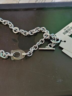 Coach Silver Toggle Chain Necklace